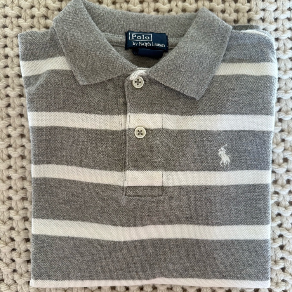 Ralph Lauren Polo Boys Long sleeve Heather Gray Shirt 7T